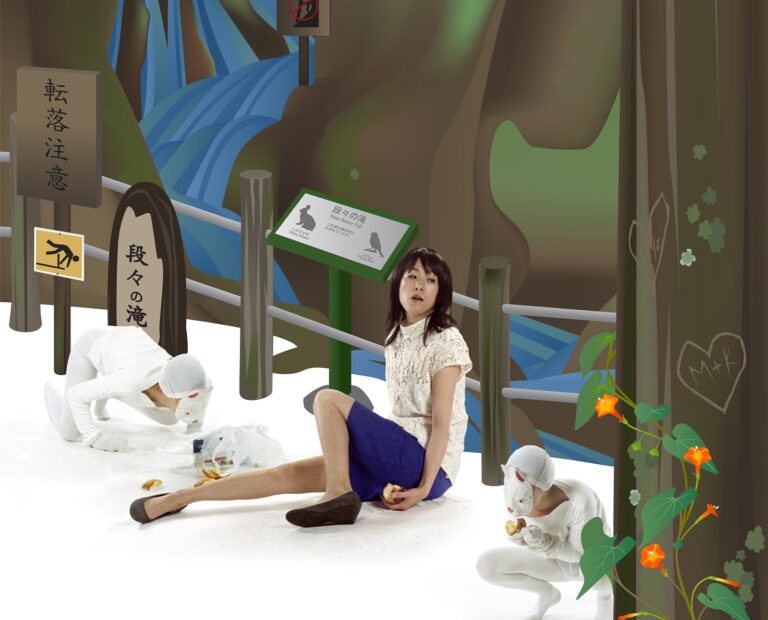 Mimi Kato, Landscape Retreat: In the Woods, 2012; Archival pigment print, 28 x 130"; Courtesy of the artist