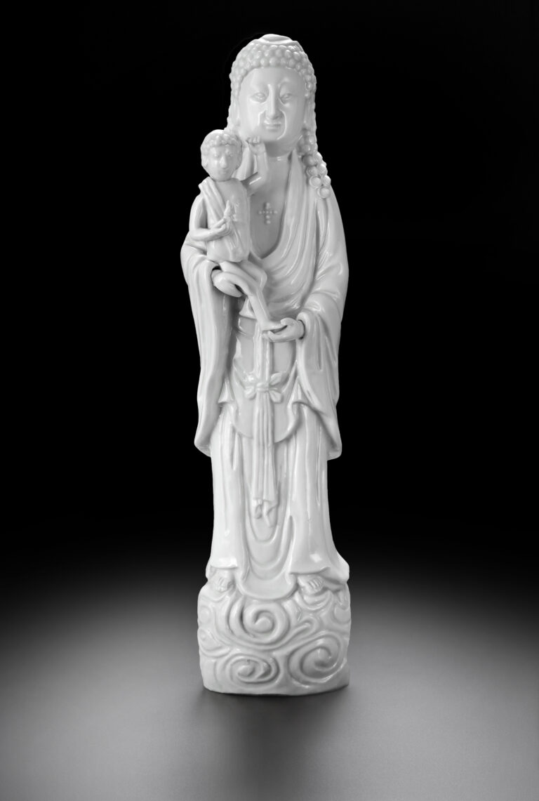 Unknown artist, Madonna and Child, 1690–1710; Porcelain, 15 x 3 1/2 x 3 in.; Peabody Essex Museum; Museum Purchase, 2001; inv. AE85957