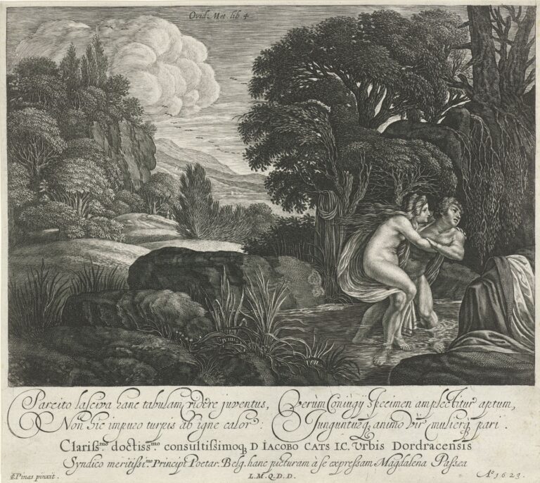 Magdalena van de Passe, Salmacis and Hermaphrodite, 1623; Etching and engraving on paper; National Museum of Women in the Arts, Gift of Wallace and Wilhelmina Holladay 